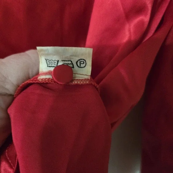 Vintage Pierre Cardin Pure Silk Blouse, Pleated Shoulders, Crochet Detail, EUC! - Picture 10 of 10